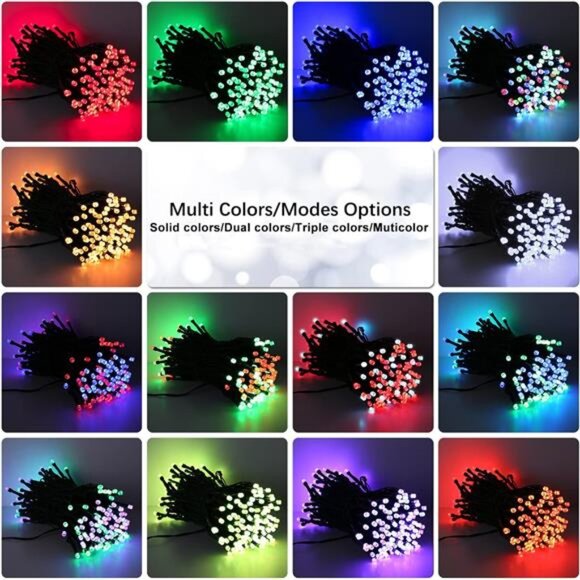 33ft 100 LED Color Changing Christmas Lights w/ Remote - Dimmable RGB Lights - Picture 6 of 7